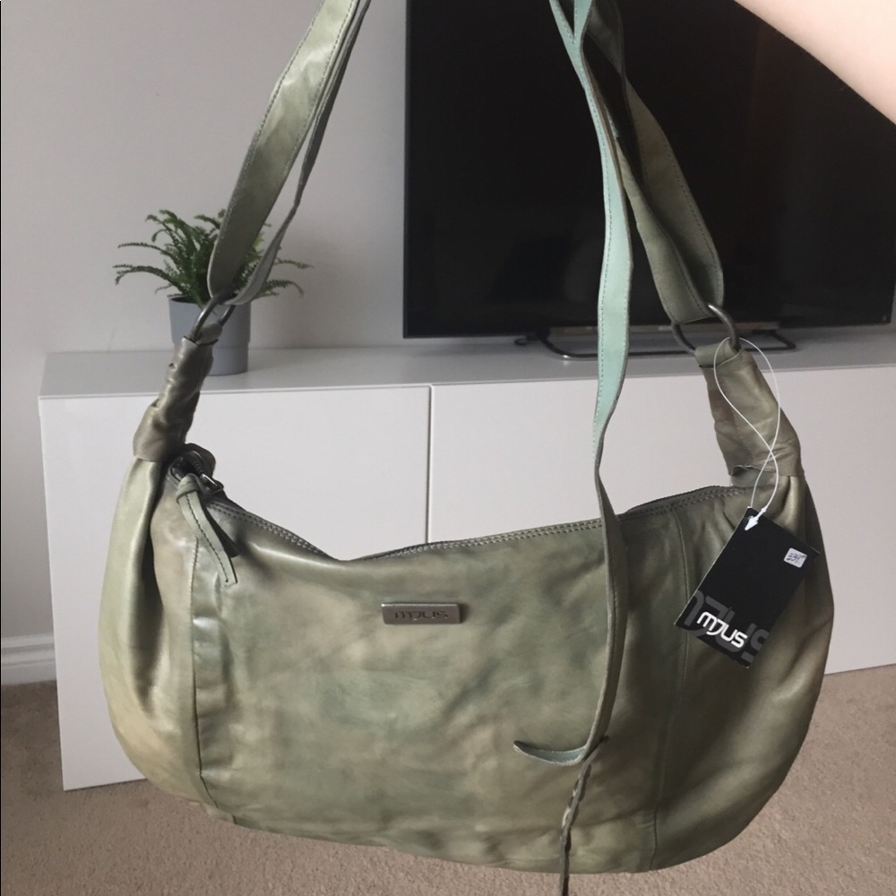 NWT MJUS Large Khaki Green Purse